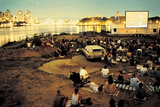 An outdoor cinema night in 1999.