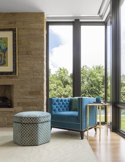Floor-to-ceiling windows from Marvin fill most of the ground level, including a number of 90 degree corner windows that maximize views and help capture light from multiple angles. Courtesy of Marvin Windows and Doors.