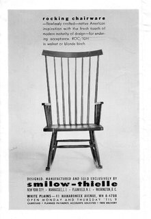 Starting in the early ‘60s and lasting through the ‘70s, Smilow-Thielle ran this surprisingly modern and graphic ad in multiple publications. This is the same rocking chair that is once again being brought to market. 