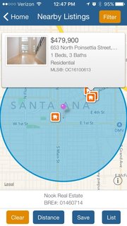 When you use the GPS radius search, you can discover properties that are currently for sale or for rent in the area you find yourself in. You’re also given the choice to filter the results by price, architectural style, size, and how many days it’s been on the market. 