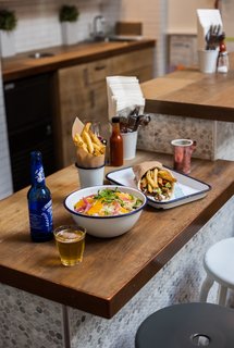 The enamelware is from San Francisco-based company Crow Canyon Home. It was originally discovered by Bililies at a local art store. 