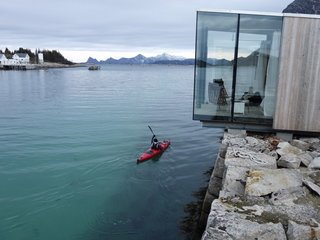 Stinessen placed each cabin strategically in order to ensure the best unobstructed views and the right amount of privacy. He points out, "We wanted to emphasize the existing structures and landscape—and to do it without disturbing the stone quay or mountain."