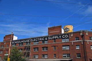 All of the furniture, lighting, and hardware is made upstairs in Schoolhouse Electric & Supply Co.'s factory. 