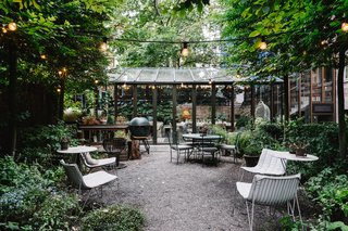 You'll find outdoor seating and a fire pit in the courtyard. The hotel's chefs can be found here grilling for the evening meals. 