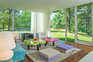Shown here is the living space that can be found in the guest house.