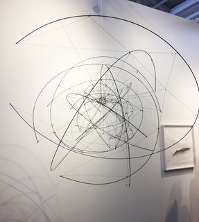 Presented by New York’s Tanya Bonakdar Gallery was this sculpture by Tomás Saraceno. Titled Zonal Harmonic 1N 150/11, it’s made out of carbon fibre, rope, and glue. Saraceno is also currently being featured in an exhibit at SFMOMA titled Stillness in Motion — Cloud Cities, which will run through May 21. 