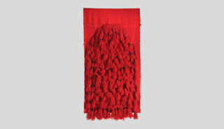 New York-based gallery Demisch Danant presented a number of textile artworks, some of which were created by revered textile artist, Sheila Hicks. Shown here is a wool prayer rug that she created in 1972. 