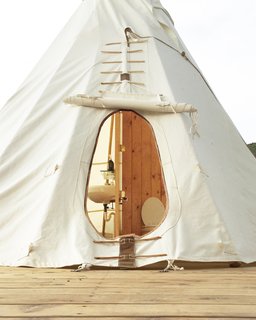 Get the Modern Camping Experience You Crave at One of These New Secluded Retreats - Photo 6 of 11 - Each tent is connected to its own teepee bathroom that has everything you need including a shower, sink, toilet, Turkish towels, and storage.