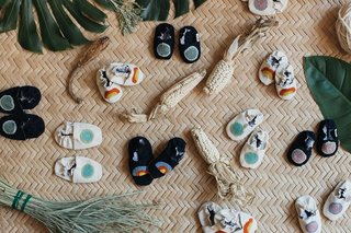 Produced by artisans from Chiapas, Mexico, the denim shoes are hand-embroidered with 100-percent cotton lining and a non-skid sole made with genuine leather. 