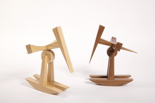 Also designed by Sebastian Beltran is the Pelican, or "pelicano aterrizando." Inspired by an 80-centimeters-tall sculpture that was made about 20 years ago for a Sculpture Biennale in Baja, California, Beltran turned it into a modern rocking toy. 