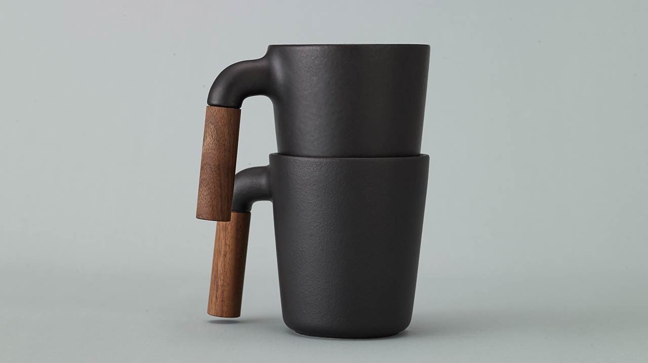 Mugr Ceramic and Wood Coffee Mug by Gessato Dwell