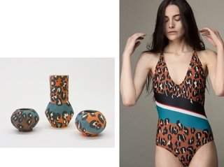 Ceramicist Bari Ziperstein Teams With Rachel Comey for a Sartorial New Collection - Photo 1 of 3 - Ceramicist Bari Ziperstein's latest collection (left) takes inspiration from fashion designer Rachel Comey's spring/summer 2017 line (right).