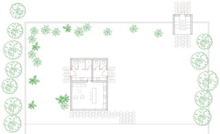 A view of the site plan, surrounded by a series of gardens. As Escudero says, "All window openings were carefully chosen to frame the most beautiful parts of the surroundings."