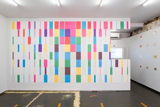 Dutch Graphic Design Master Karel Martens Opens His First Solo U.S. Exhibition - Photo 4 of 4 - Karel Martens, A4 Wallpaper, 2013/2016. System of offset printed sheets using six colors overprinted to produce 20 colors in nine forms each. 180 sheets of paper, offset printed (each 11.75x8.25 inches).
