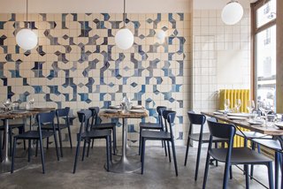 A Parisian Seafood Restaurant Swimming In Shades Of Blue