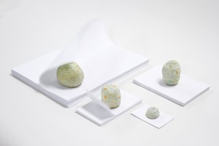 Fluttering pages got you down? Make that problem solve itself with Chiaozza's Paper Paperweights. Though they look like simple cannibalized scraps, there's a hidden tungsten ball tucked inside these weighty weights.