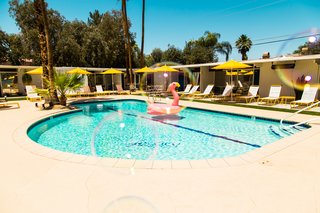 The new pool area at the Monkey Tree Hotel in Palm Springs.