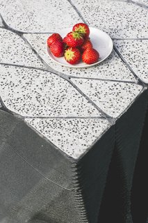A detail of the concrete-filled printed structure.