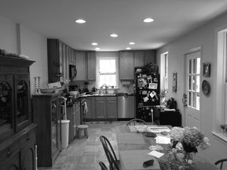 The original kitchen was cramped and cluttered.