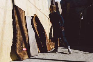 Designer Kristin Grant Fowler at the Dust to Dust studio, just blocks from her home in Frank Gehry's Spiller House.