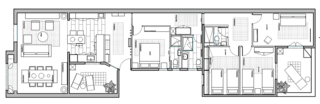 The floor plan of the renovated apartment.