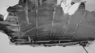 Demolition revealed the apartment's original brick ceiling.