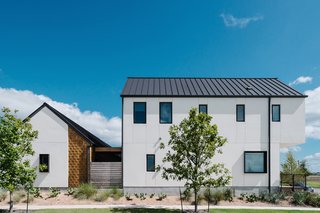 Sustainability is the Centerpiece of This New Austin Development - Photo 1 of 6 - At the back of the houses, cedar shingles provide an unexpected moment of visual interest. 