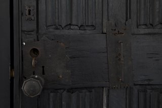 One of the existing elements that Lara and Chad Hogan kept at their Topanga Canyon home was a door that the previous owners, archaeologists, had imported from South America. 