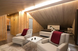 The home has five official bedrooms, and it can house extra guests in its living areas. 