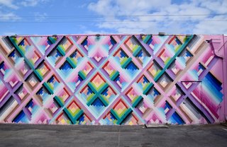 Art and Design Come Together in These 10 Examples of Inspirational Wall Murals - Photo 10 of 12 - Maya Hayuk's colorful wall mural in Miami, which was created for Art Basel in 2013, features an energy that's fit for the streets of this vibrant city.