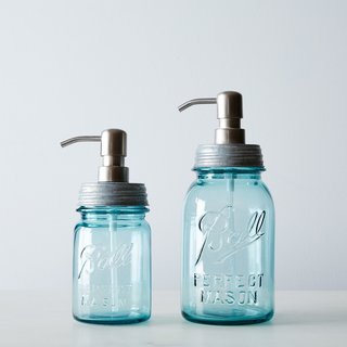 The Good Co. Vintage Blue Mason Jar Soap Dispenser