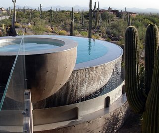 In hot, dry climates like the Southwest, fountains with regularly-circulating water create evaporative cooling. 