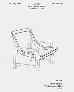 Jens Risom's patent for a chair frame, c. 1943. Image from the Knoll Archive.