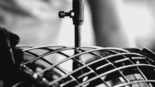 Making Bertoia - Photo 6 of 14 - Joints being hammered together. Photography by Knoll.