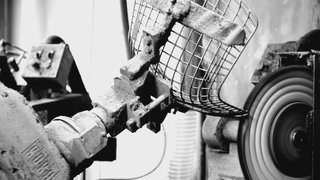 Making Bertoia - Photo 9 of 14 - Edges buffed and honed by mechanical arm. Photography by Knoll.