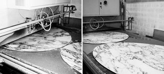Quarry to Table: A Story in Stone - Photo 11 of 13 - Marble tops being coated to ensure a lasting finish, 2013. Photography by Knoll.