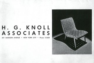 Original Hans G. Knoll Associates advertisement with the 650 Line Lounge Chair designed by Jens Risom. Image from the Knoll Archive.