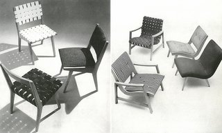 Left: The 666 Side Chair designed by Jens Risom, c. 1943. Right: The 650 Line designed by Jens Risom, c, 1943. Images from the Knoll Archive.