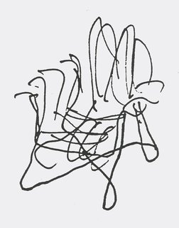 Sketch for the Bentwood Collection by Frank Gehry. Image from the Knoll Archives.