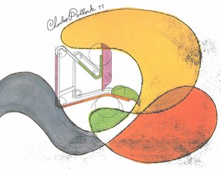 Conceptual drawing for a chair design by Charles Pollock, 1977