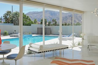 The home features terrazzo flooring. 