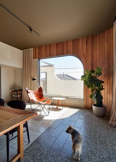 Viridian '"ThermoTech" double-glazed windows were installed in the addition, and timber shiplap invokes the exterior. 