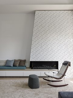 A Historic Victorian in San Francisco Is Meticulously Transformed Into a Modern Family Home - Photo 18 of 26 - The angled fireplace is clad in Grove Brickworks field tile from Waterworks, which are laid vertically with no grout in between.