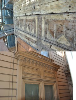 A Historic Victorian in San Francisco Is Meticulously Transformed Into a Modern Family Home - Photo 5 of 26 - Shadows uncovered above the front facade’s second floor bay window matched original detailing above the paired windows on the intact east facade.