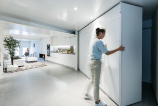 The entire project hinged on the seamless functioning of the large movable elements, an integral design feature that was not without complications. When initially fabricated, the movable walls were rigid and heavy, requiring too much effort to move. The team had to re-engineer a harder wheel, which would not absorb as much friction from the floor.