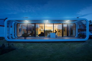 A residential project in Bielefeld, Germany features an outdoor patio. 