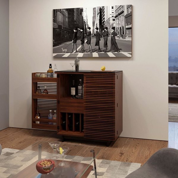 Modern Furniture Living Room Bar Cabinets Carts Dwell Corridor Bar By Bdi