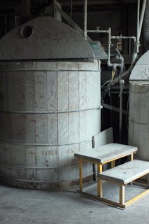 All of our clay is made on-site. It’s mixed with water, extruded, and cut into pieces in preparation for the forming area. 