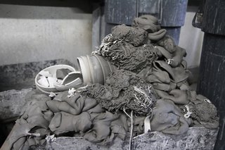 Scraps are mixed and worked back into useable clay.