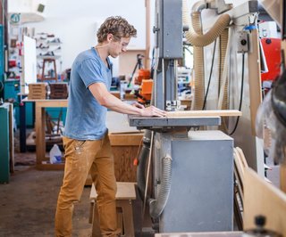Dave splits his time in his workshop making new designs for custom buildouts, furniture, and retail clients as well as developing ideas for his product line.